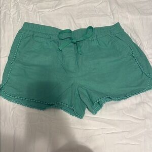 LOFT Green High Waist Shorts with Elastic Waistband